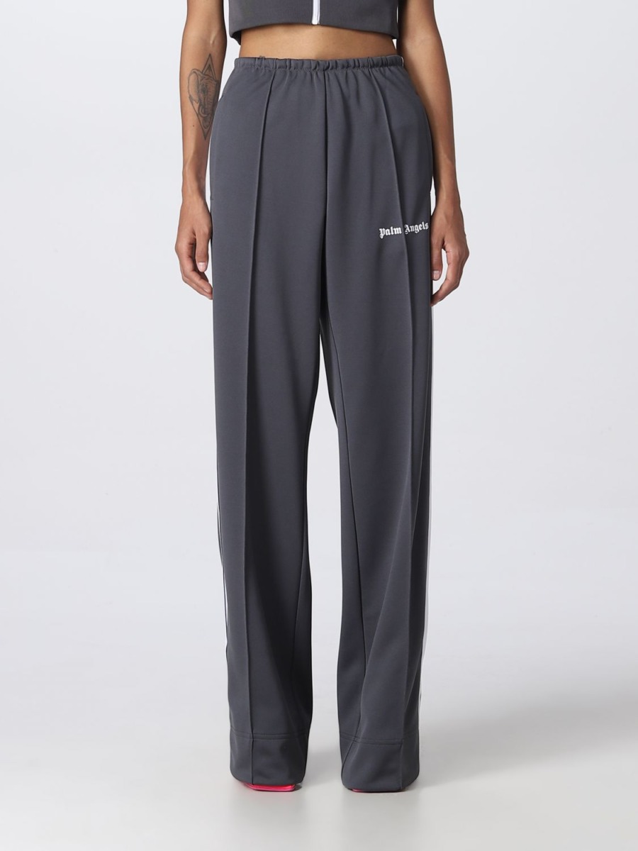 Palm Angels Woman Trousers Grey Giglio GOOFASH