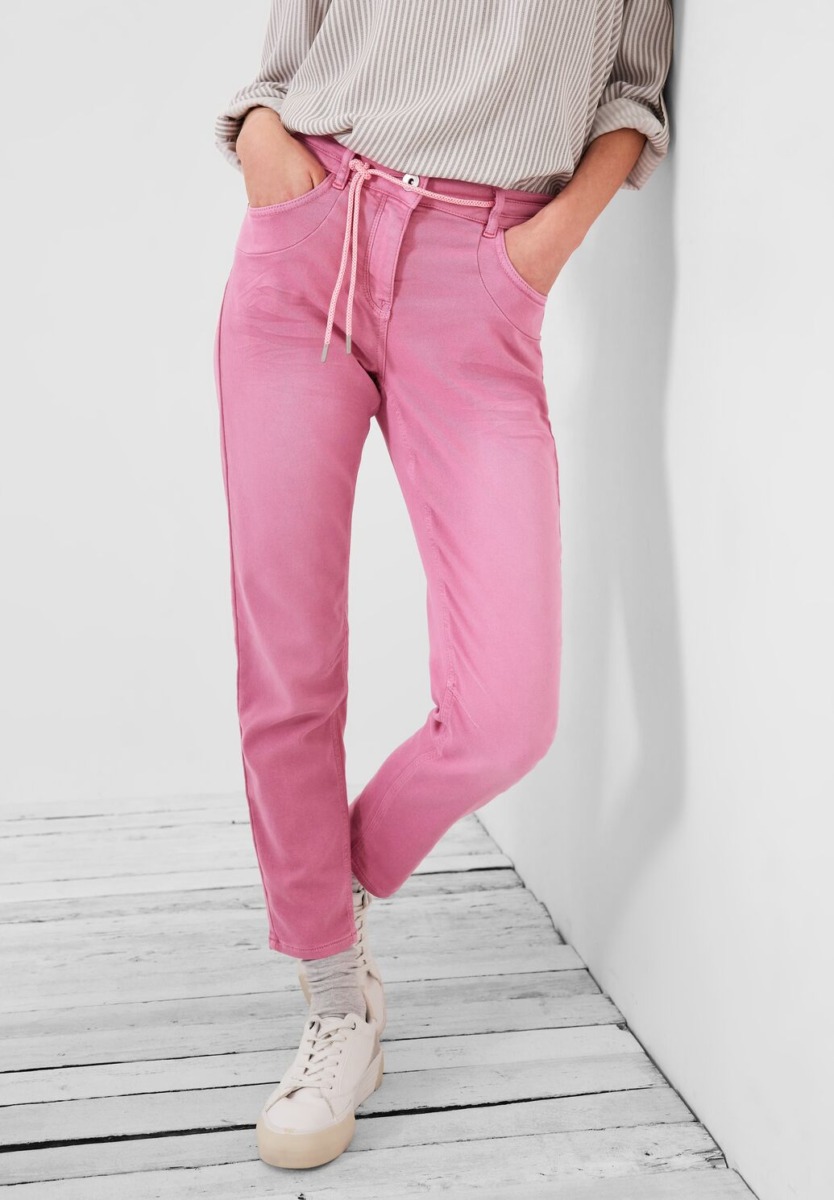 Pink Loose Fit Jeans Im Joggstyle Cecil Women Womens JEANS GOOFASH