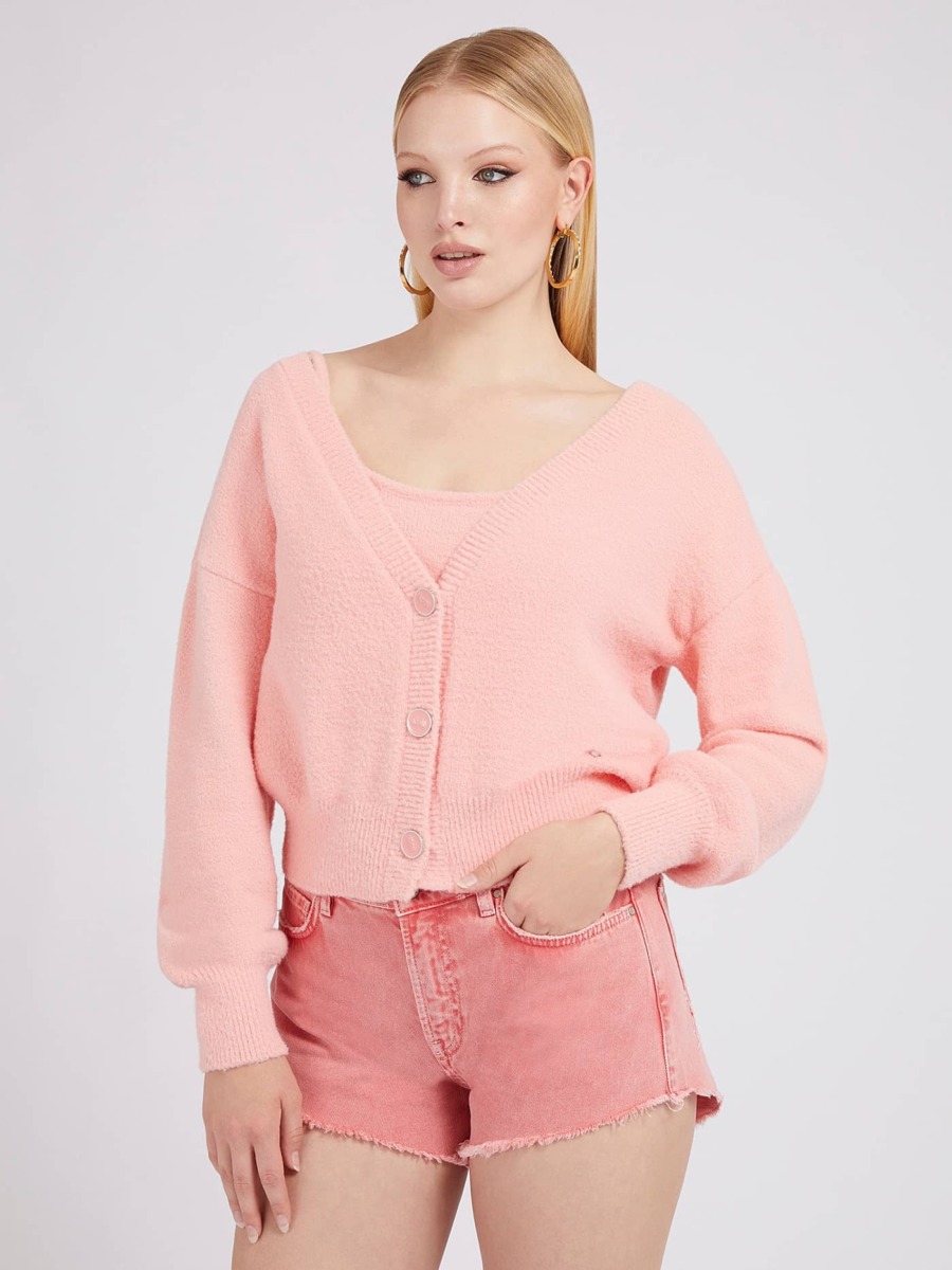 Pink Sweater Guess Ladies GOOFASH