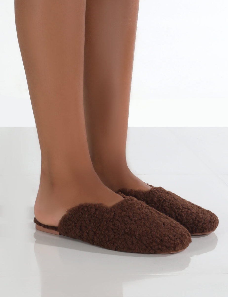Public Desire Brown Slippers for Women GOOFASH