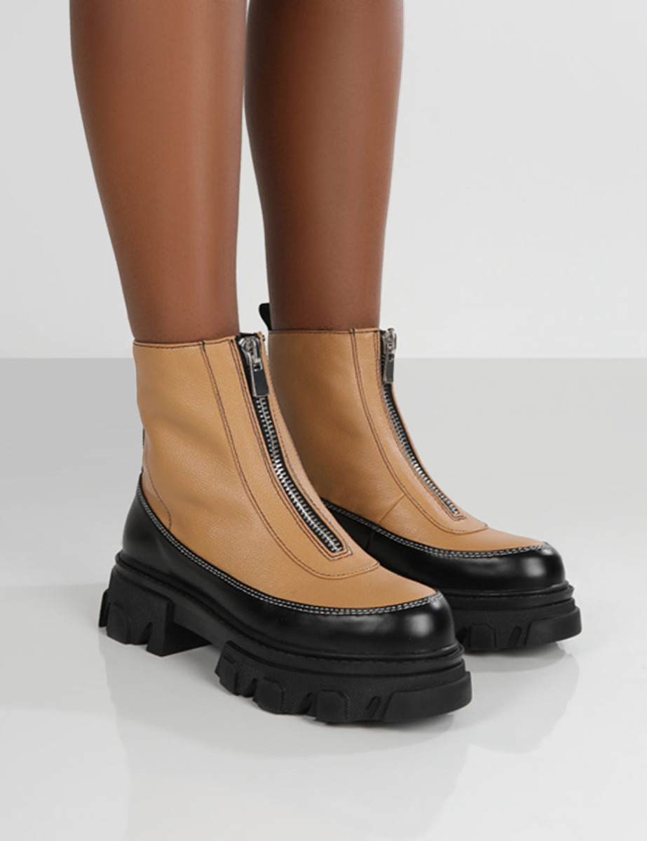 Public Desire Lady Boots in Brown GOOFASH