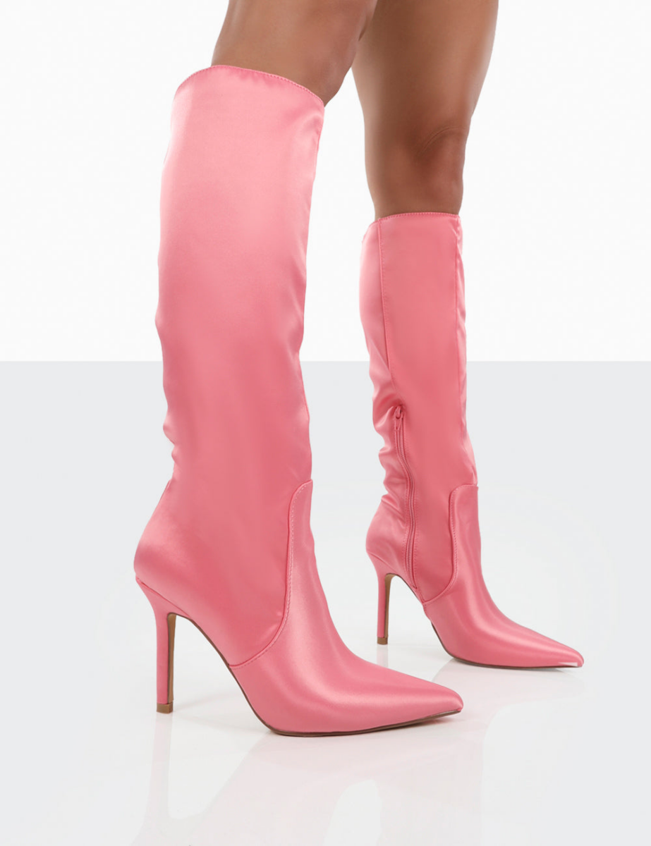 Public Desire Pink Knee High Boots for Woman GOOFASH