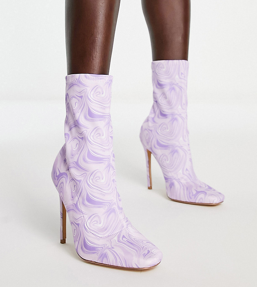 Public Desire Sock Boots in Purple Asos GOOFASH