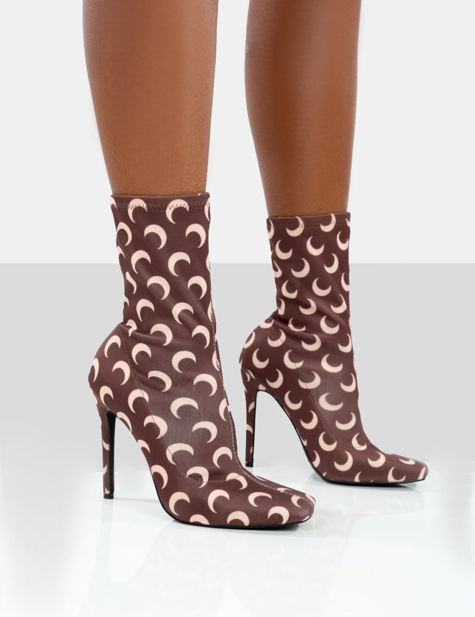 Public Desire Womens Brown Sock Boots GOOFASH