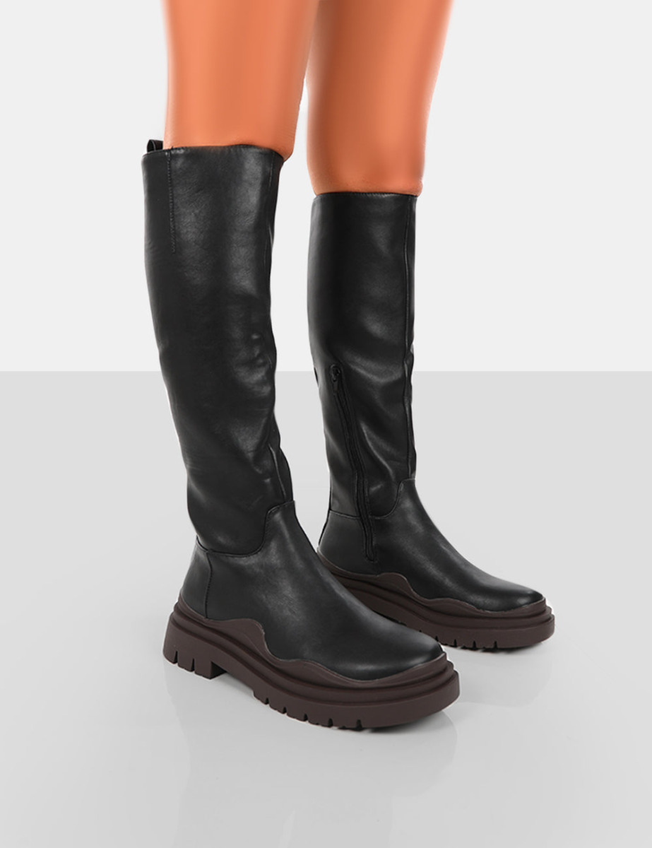 Public Desire - Womens Knee High Boots in Chocolate GOOFASH