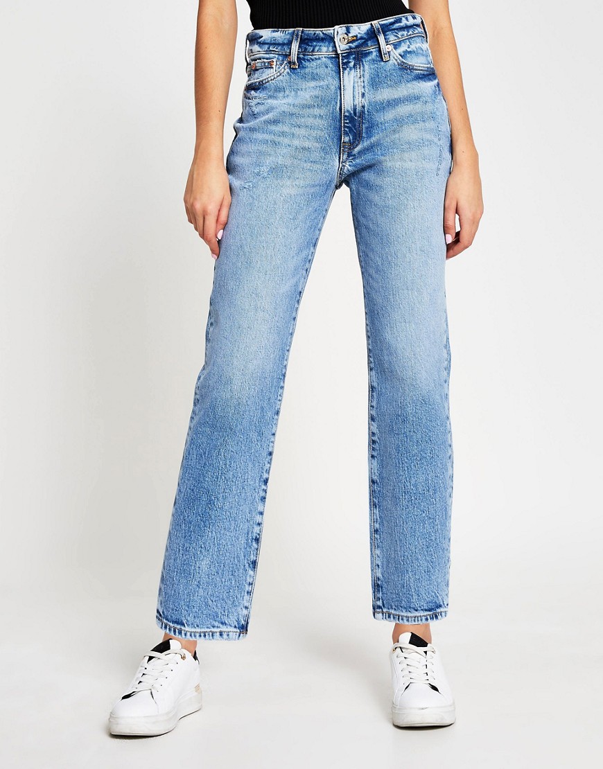 River Island Women's Ripped Jeans in Blue - Asos GOOFASH