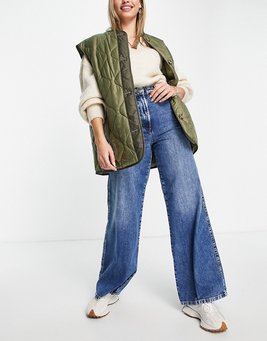 Selected Wide Leg Jeans Blue for Woman by Asos GOOFASH