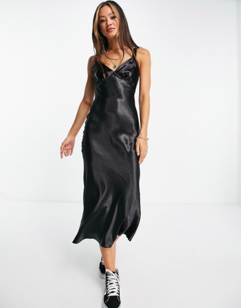 Slip Dress in Black Asos Woman - Asos GOOFASH