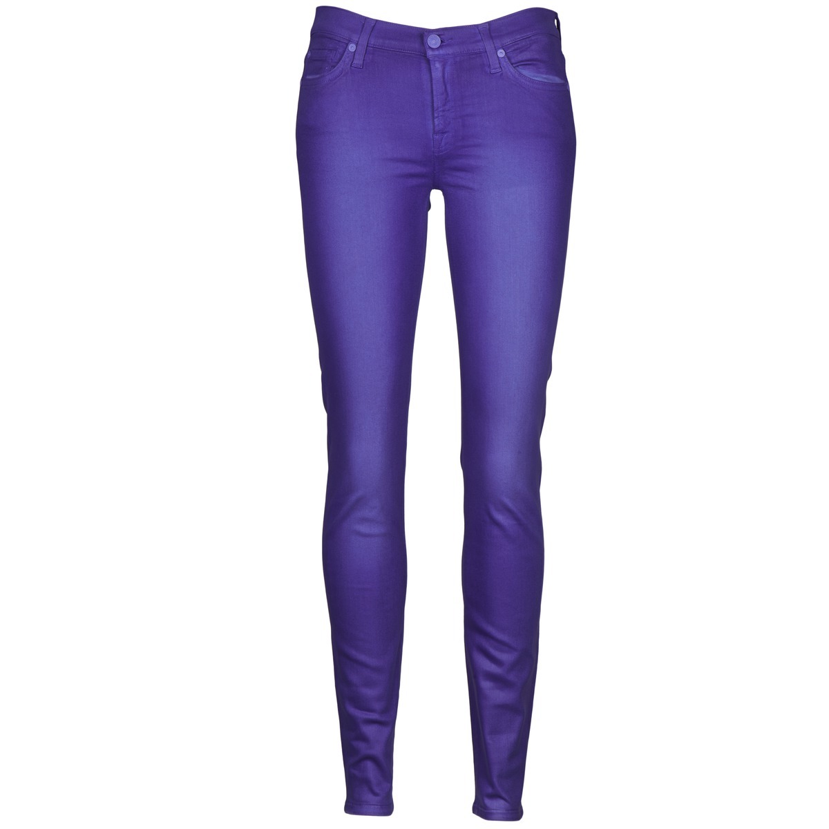 Spartoo - Women's Skinny Jeans - Purple - 7 For All Mankind GOOFASH