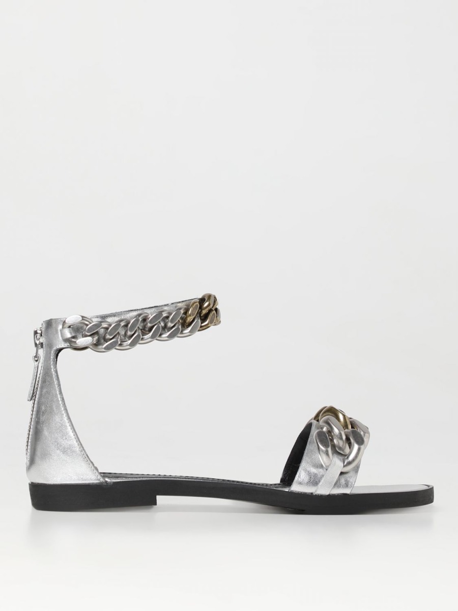 Stella McCartney Womens Silver Flat Sandals from Giglio GOOFASH