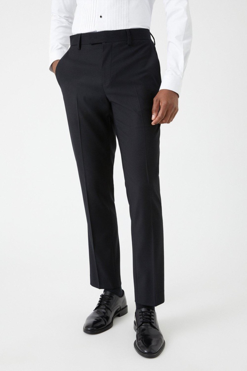 Suit Trousers in Black - Burton GOOFASH