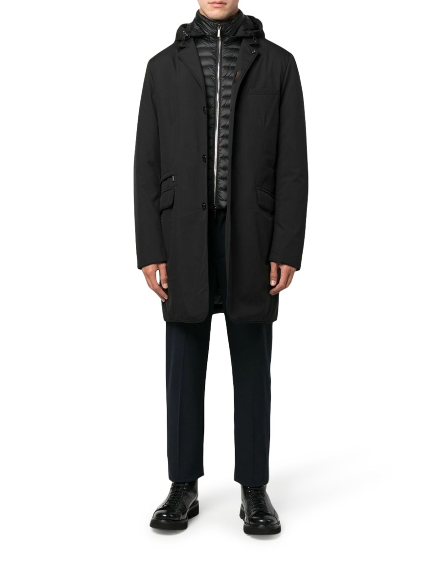 Suitnegozi - Man Black Coat from Moorer GOOFASH