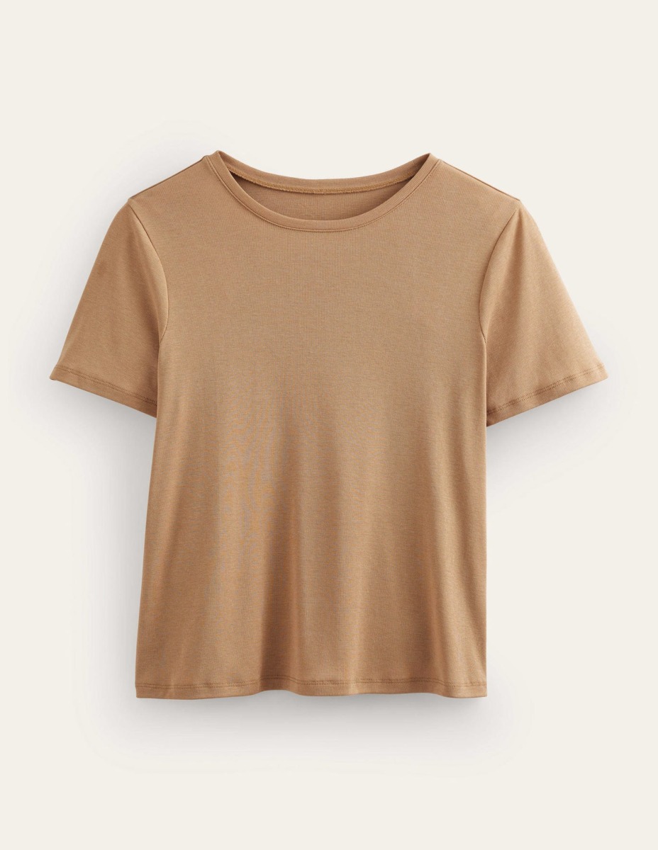 T-Shirt Camel by Boden GOOFASH