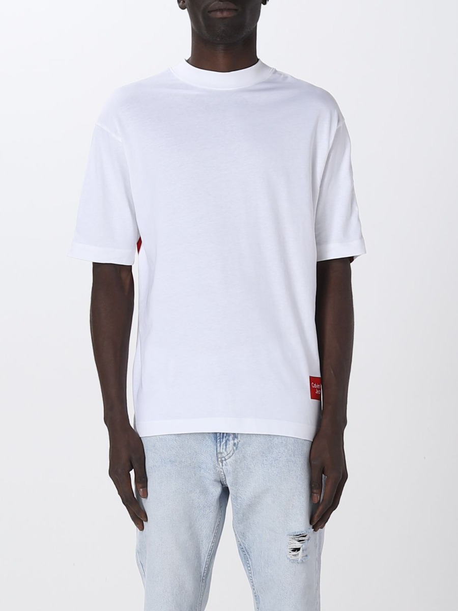 T-Shirt White Giglio Calvin Klein Man GOOFASH