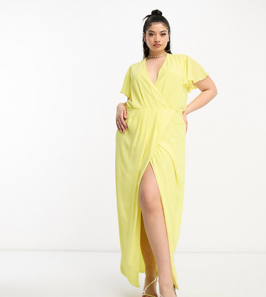 Tfnc Yellow Maxi Dress for Women from Asos GOOFASH
