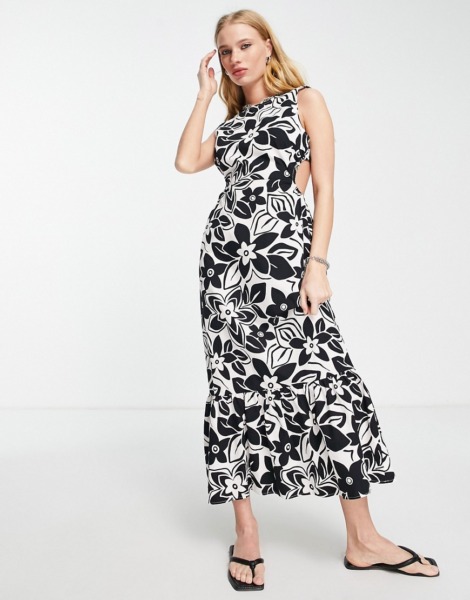 Topshop Midi Dress in Multicolor for Woman by Asos GOOFASH