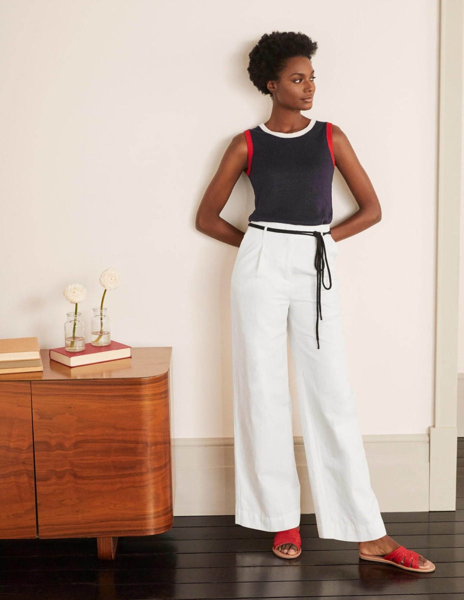 Trousers White at Boden GOOFASH