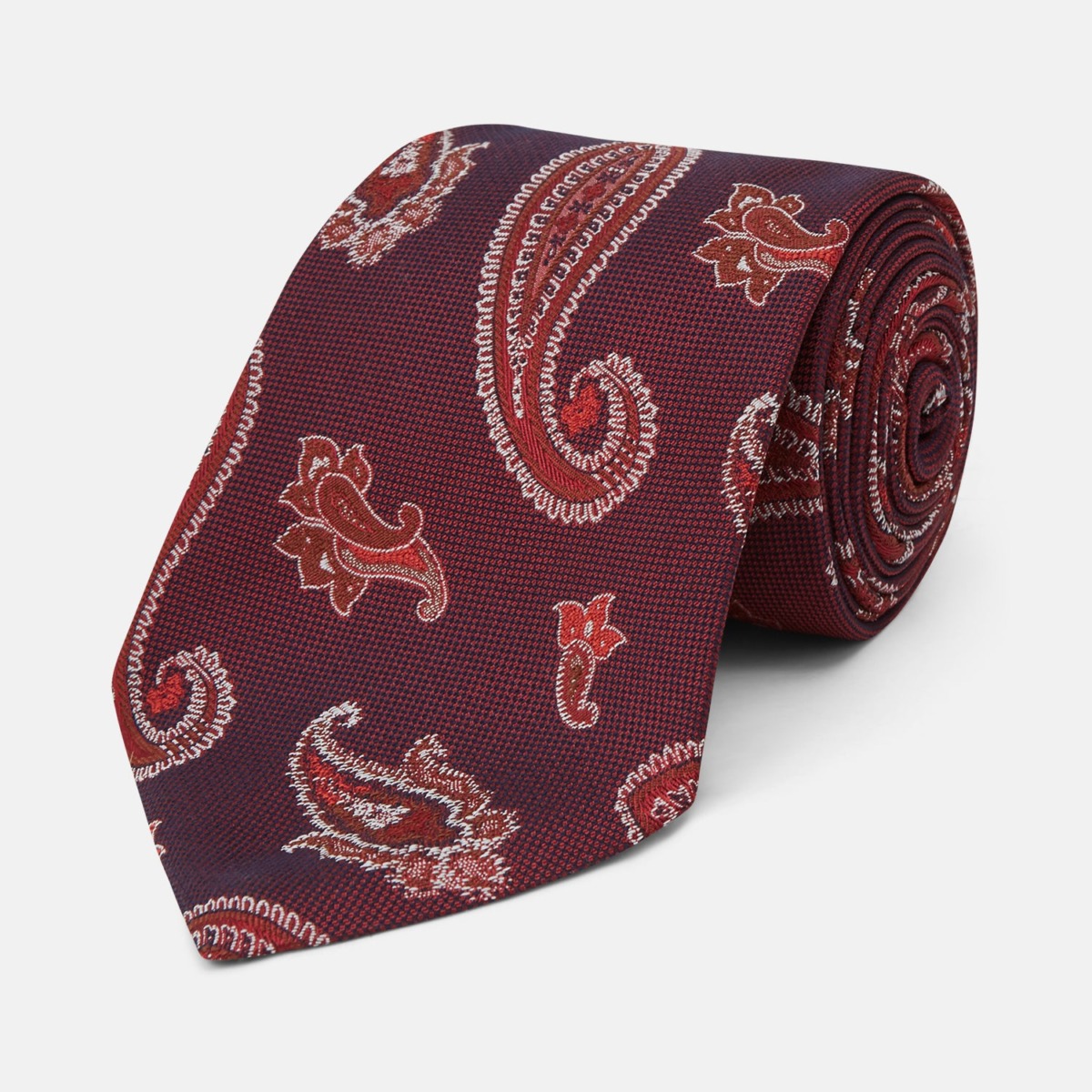 Turnbull And Asser Gent Tie in Burgundy GOOFASH