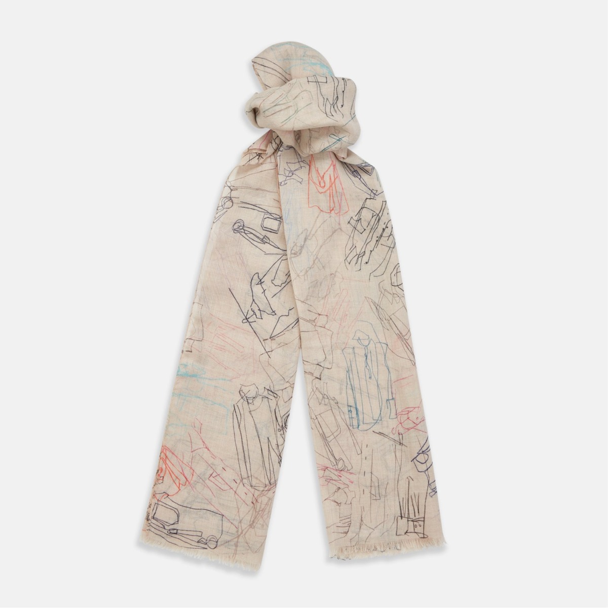 Turnbull And Asser - Man Scarf in Cream from Turnbull & Asser GOOFASH