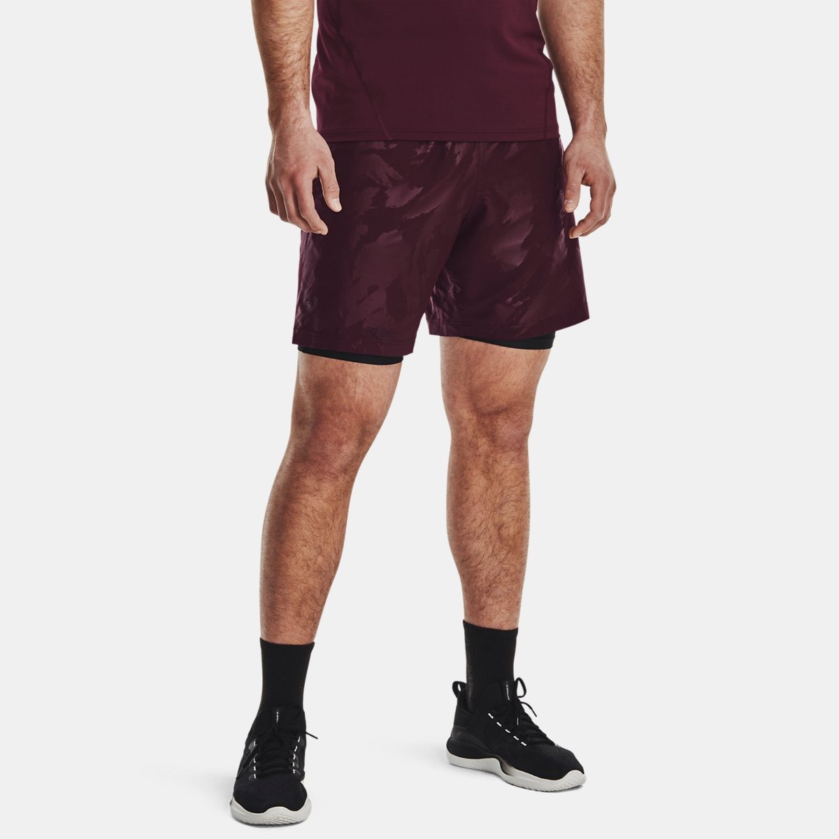 Under Armour Burgundy Shorts for Man GOOFASH