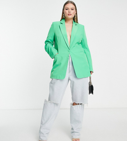 Unique21 Green Blazer for Women by Asos GOOFASH