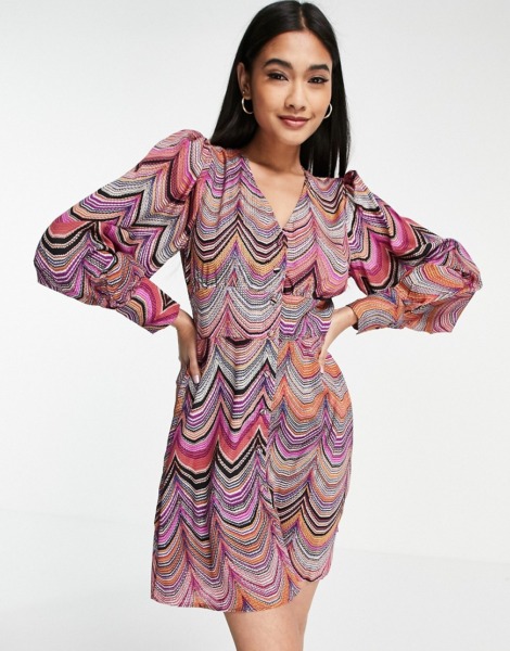 Vila - Ladies Mini Dress Multicolor - Asos GOOFASH