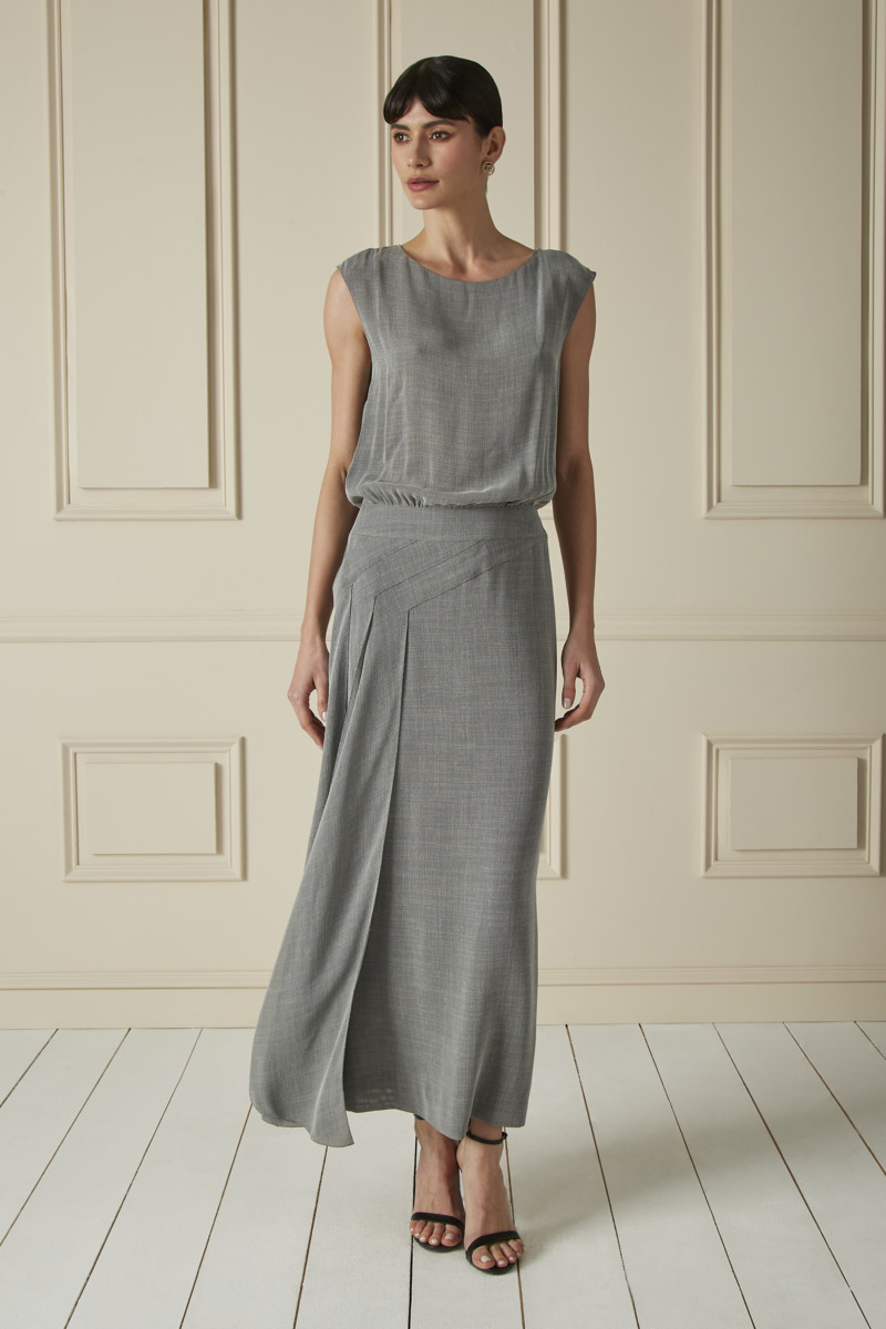 WGACA Women Maxi Dress Grey by Chanel GOOFASH