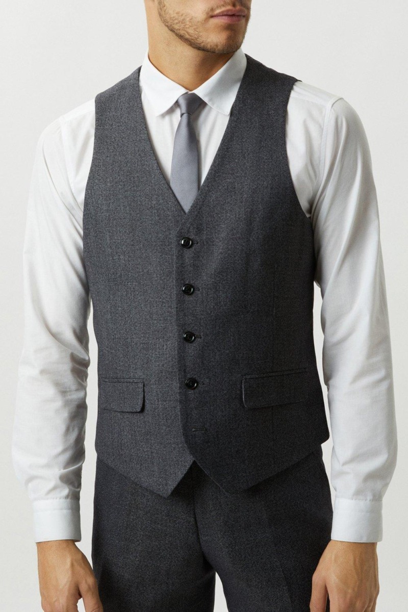 Waistcoat in Grey - Man - Burton GOOFASH