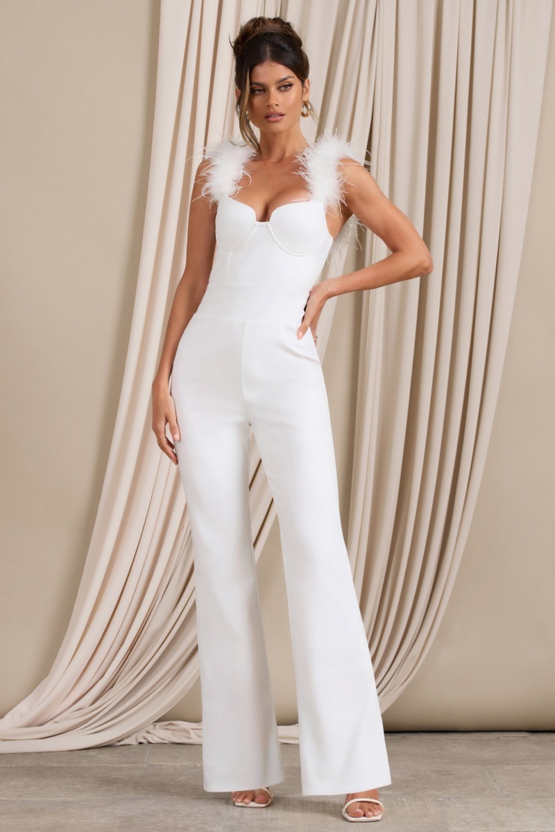 White Jumpsuit for Women from Club L London GOOFASH