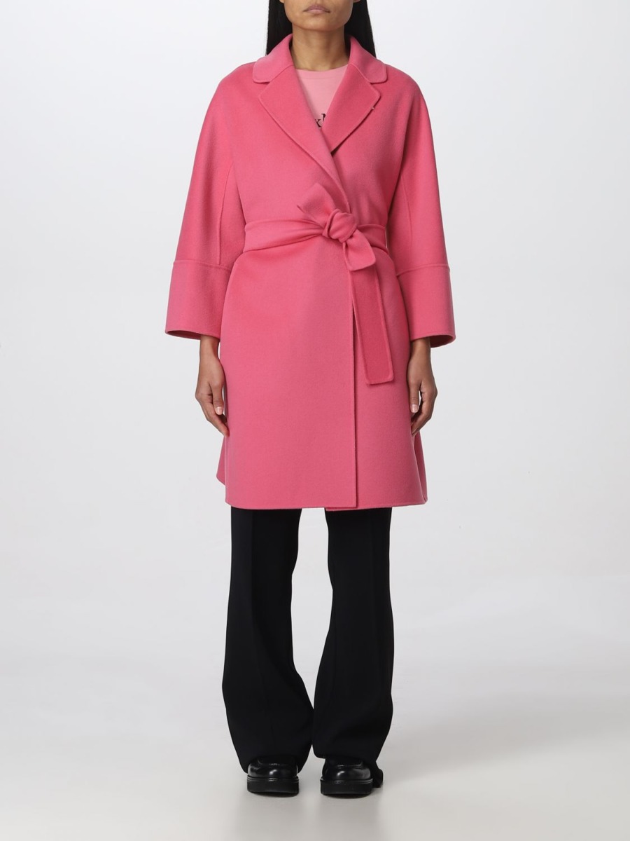 Woman Coat in Pink - Giglio GOOFASH