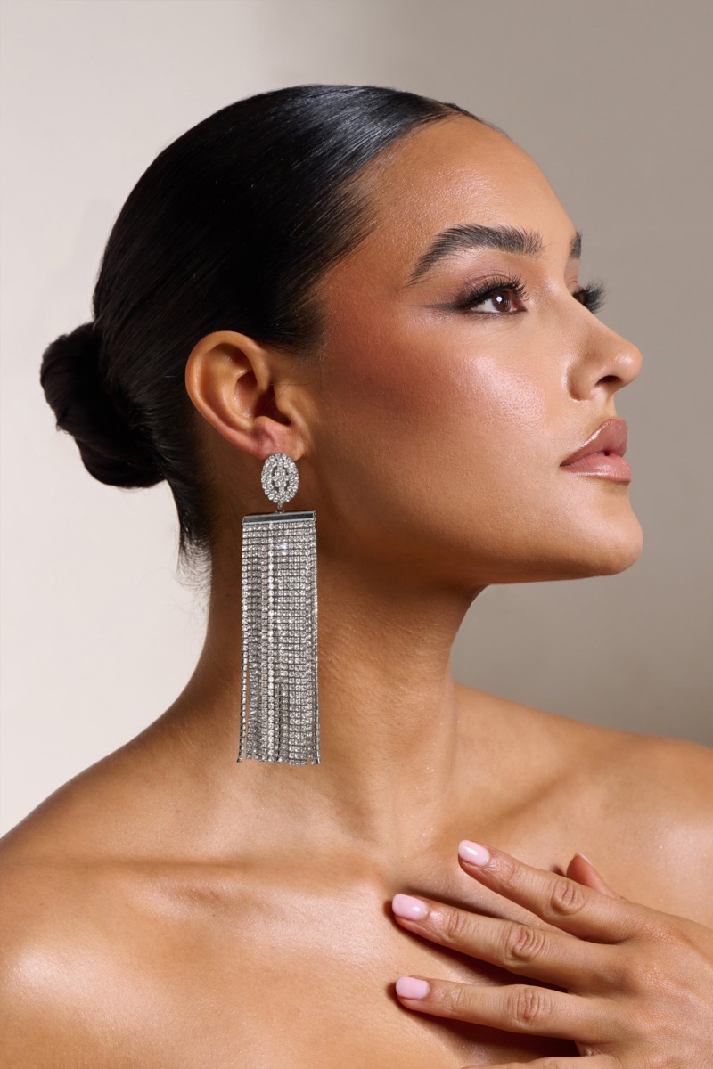 Woman Earrings in Silver - Club L London GOOFASH