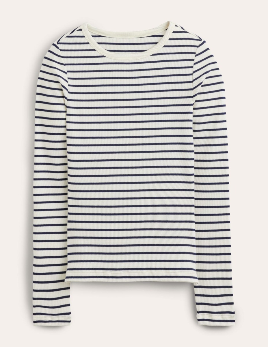 Woman Long Sleeve Top Ivory by Boden GOOFASH