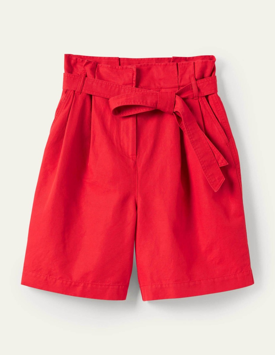 Woman Red High Waisted Shorts by Boden GOOFASH