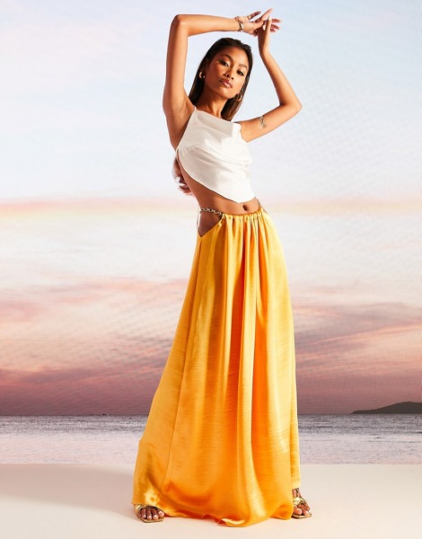 Woman Skirt Yellow from Asos GOOFASH