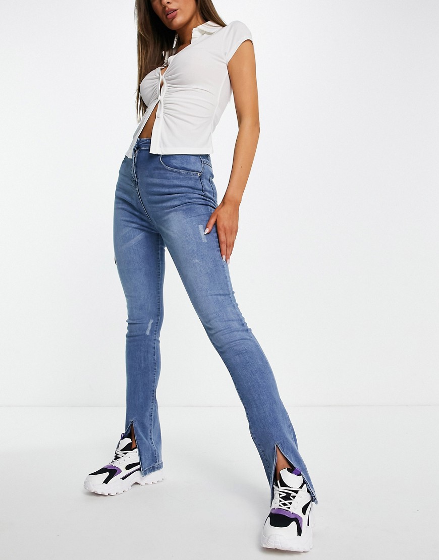 Women Blue Flared Jeans - Asos - Parisian GOOFASH