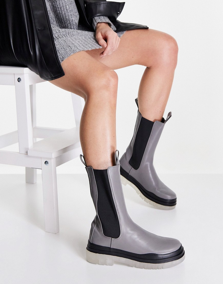 Women Boots in Grey at Asos GOOFASH