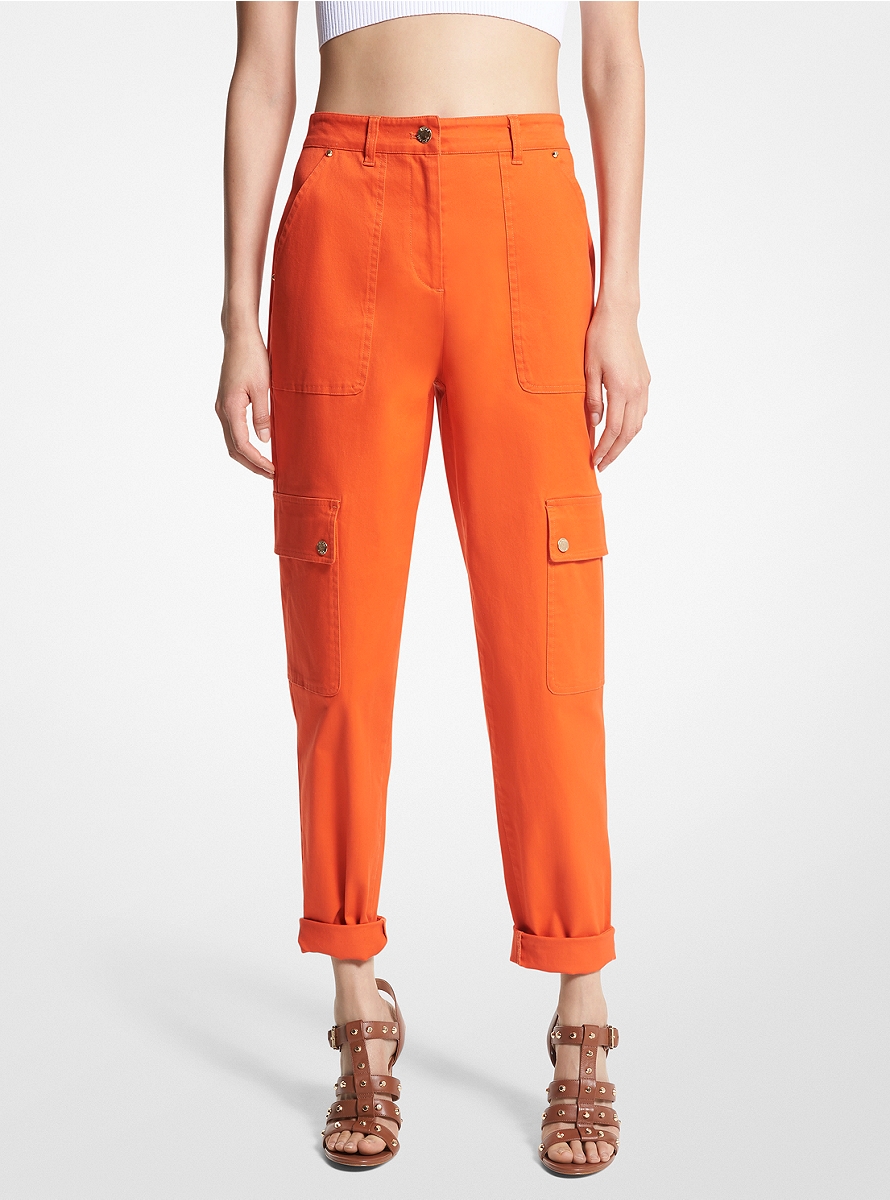 Women Cargo Trousers in Orange Michael Kors GOOFASH