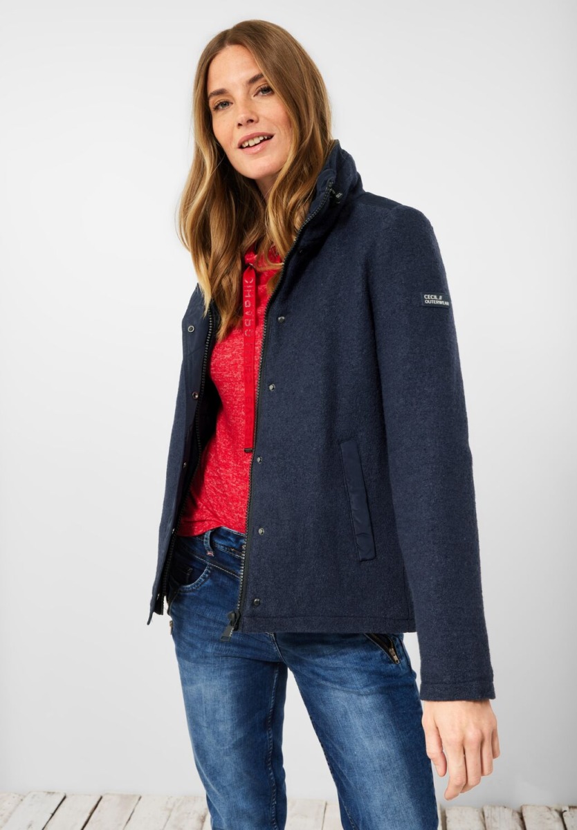 Women Cecil Blue Jacket In The Material Mix Womens JACKETS GOOFASH