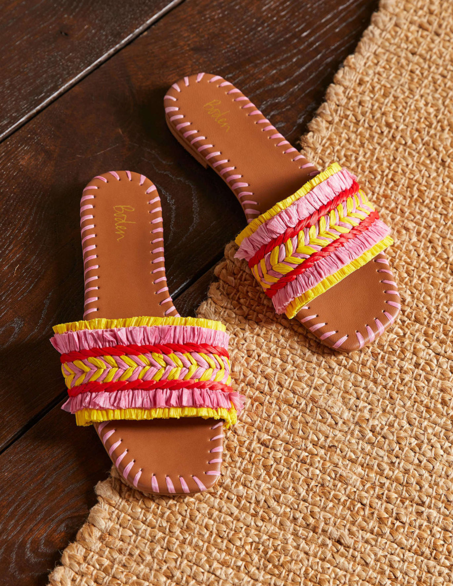 Women Flat Sandals in Pink - Boden GOOFASH