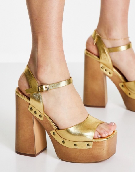 Women Gold Heeled Sandals at Asos GOOFASH
