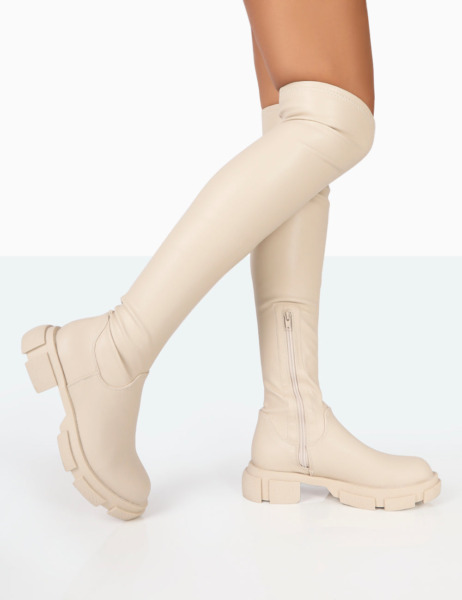 Women Ivory Boots from Public Desire GOOFASH