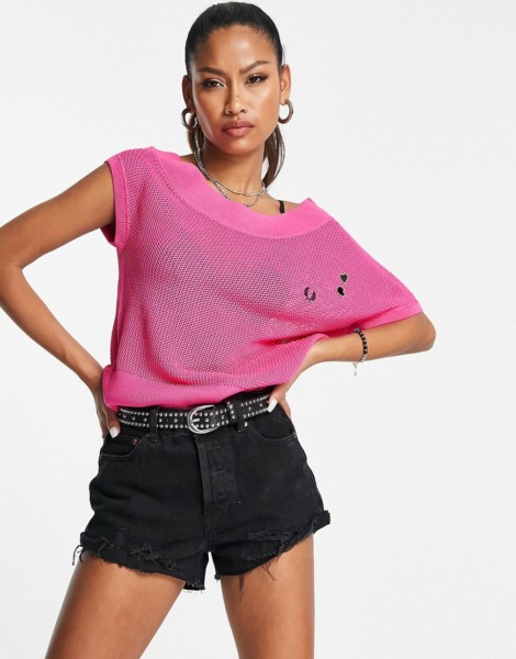 Women Knit Top Pink Fred Perry Asos GOOFASH