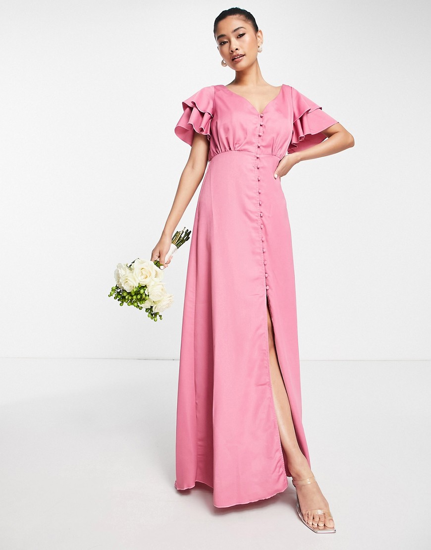 Women Pink Maxi Dress - Asos GOOFASH