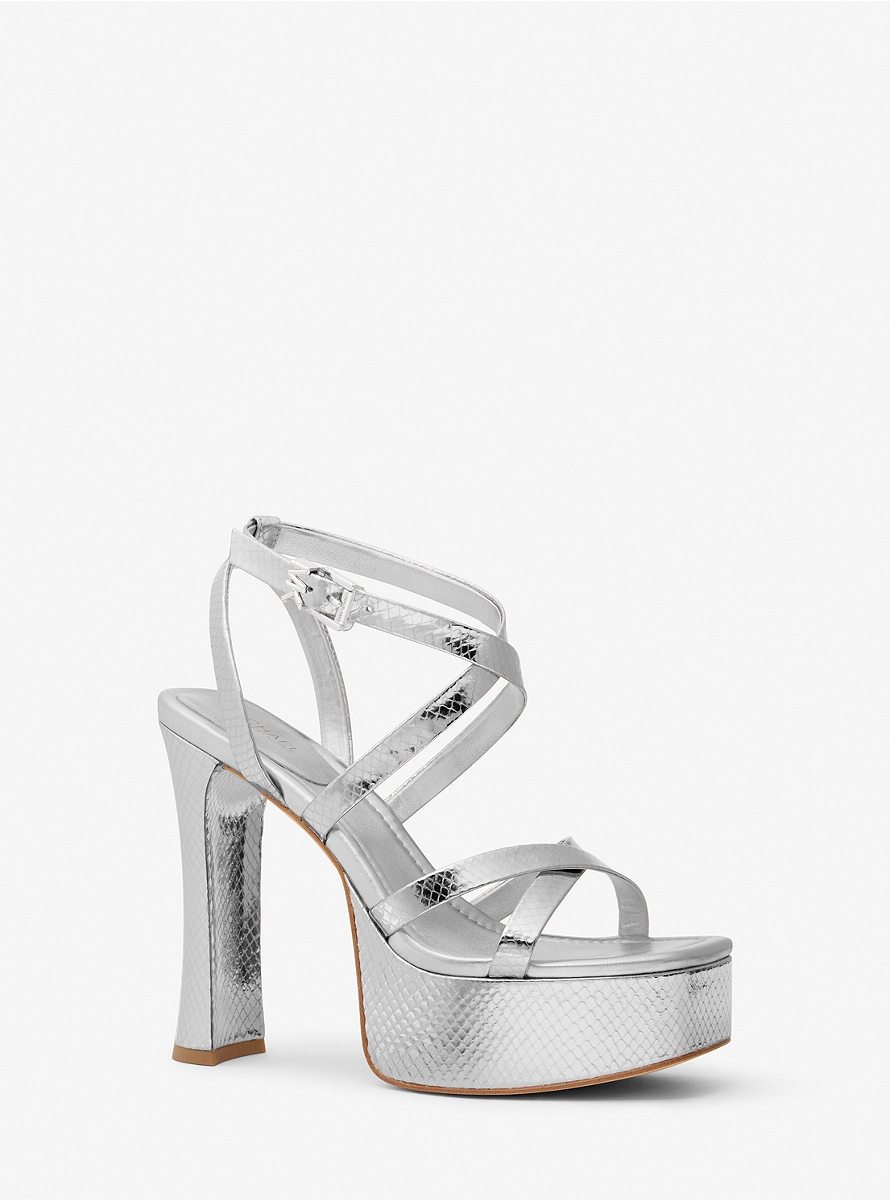 Women Platform Sandals - Silver - Michael Kors GOOFASH