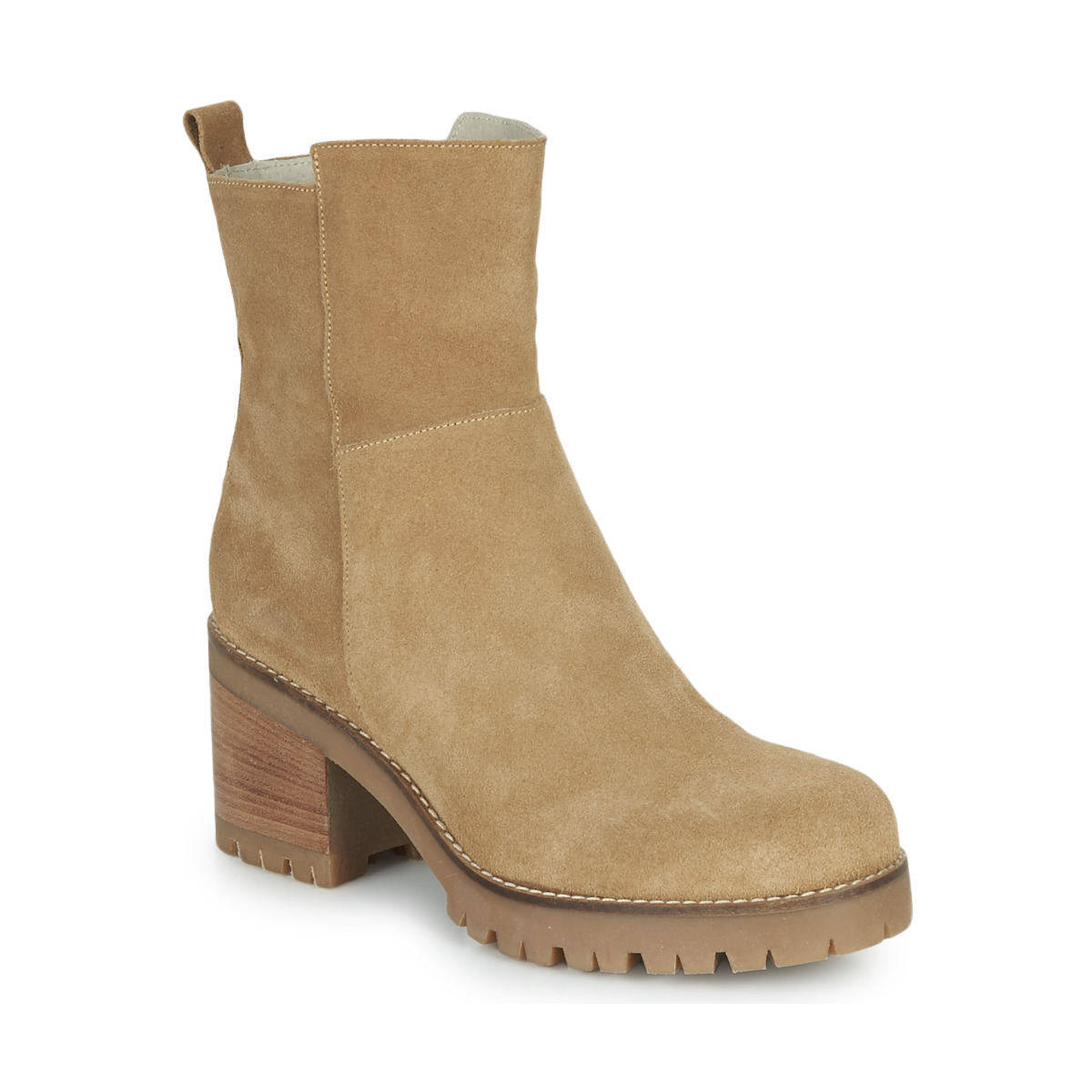 Women's Beige Ankle Boots from Spartoo GOOFASH