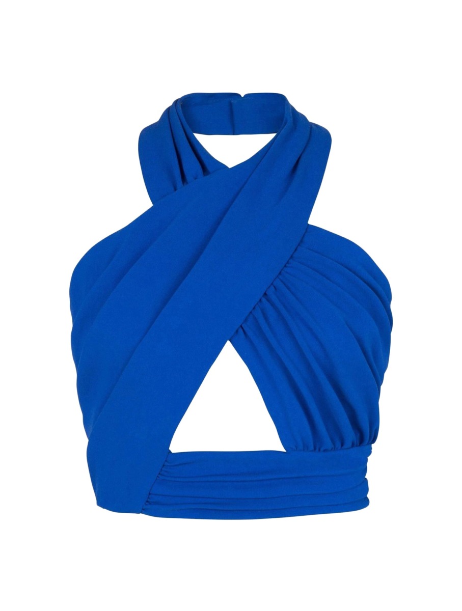 Women's Blue Top - Balmain - Suitnegozi GOOFASH