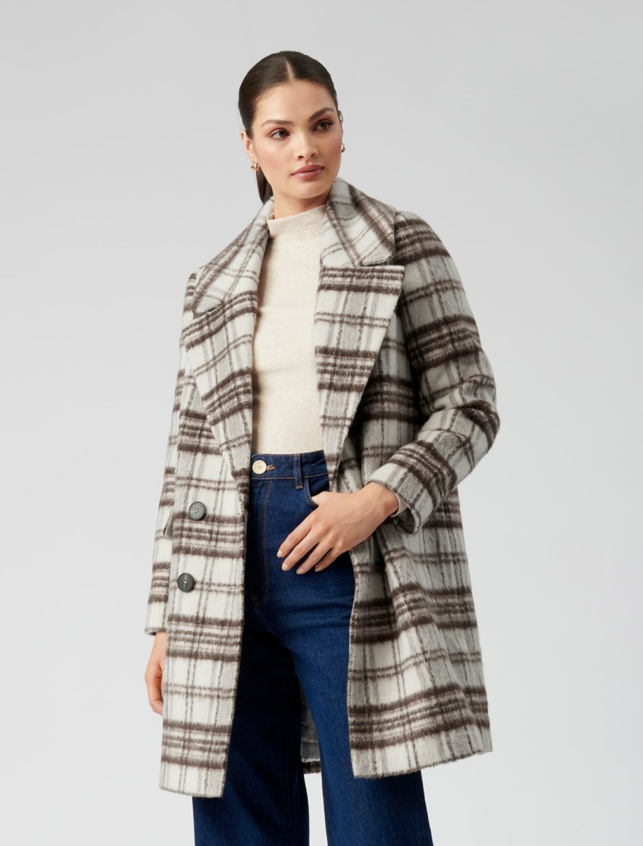 Womens Checked Coat from Ever New GOOFASH