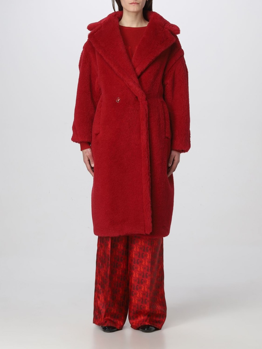Women's Coat in Red Giglio Max Mara GOOFASH