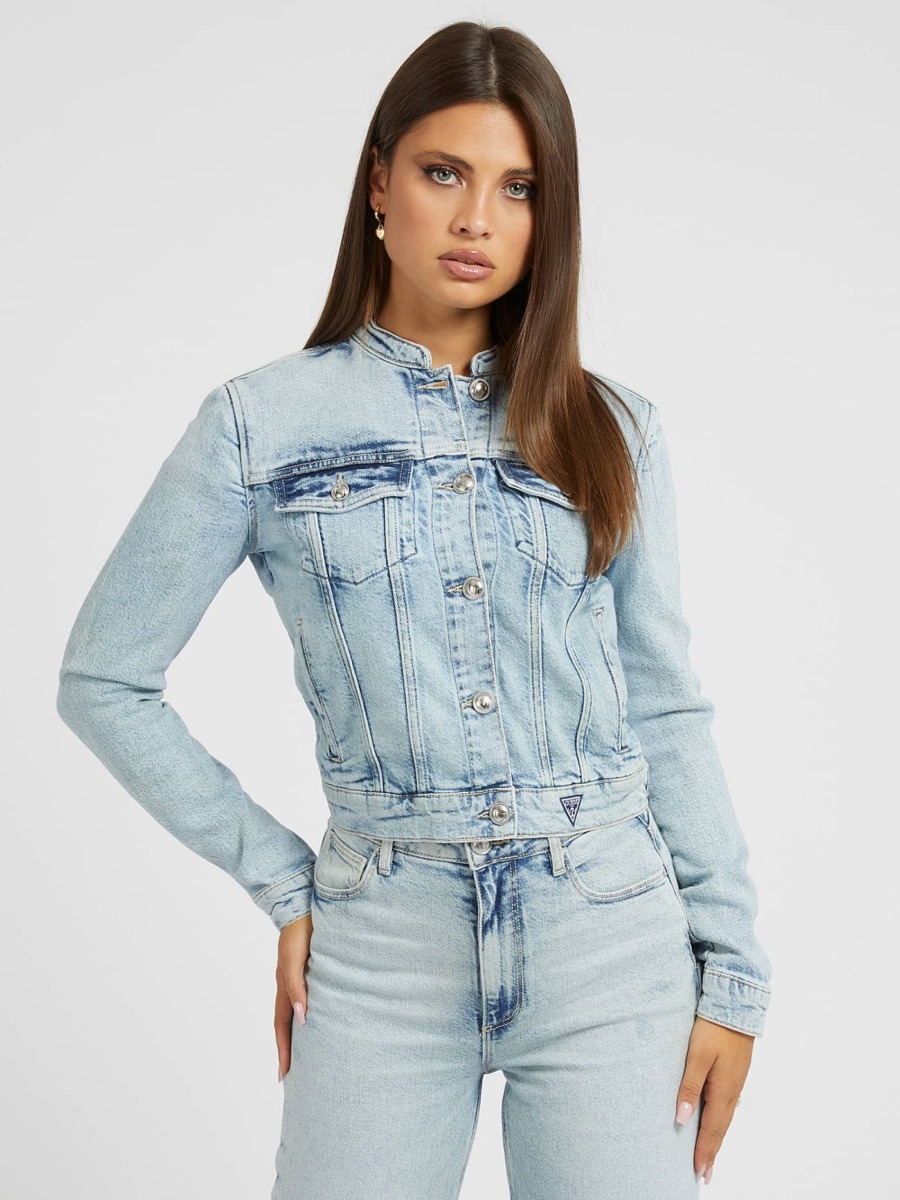 Womens Denim Jacket in Blue at Guess GOOFASH