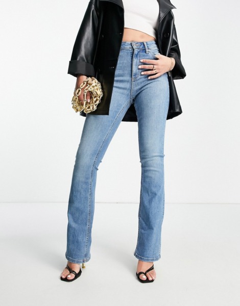 Women's Flared Jeans Blue from Asos GOOFASH